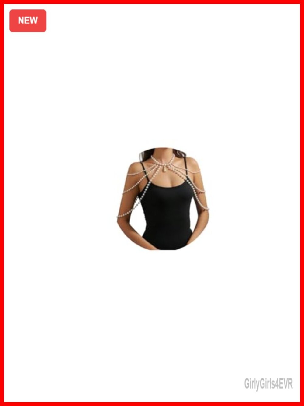 Pearl Body Chain Necklace Bridal Shoulder Bikini Bead Layered Tassel Arm Jewelry